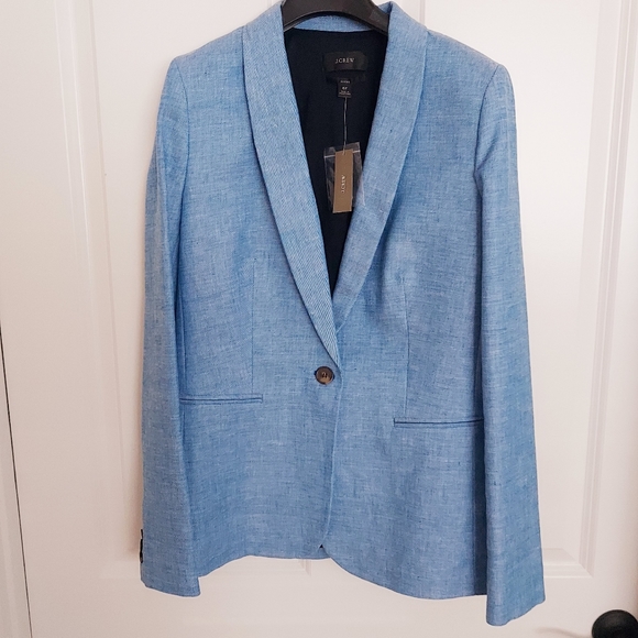 J. CREW New Parke Blazer in Stretch Linen - Atlantic White TALL - Picture 3 of 8